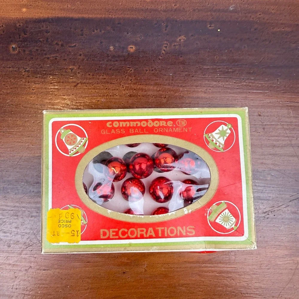Vintage Glass Christmas Tree Ornaments Lot Commodore Japan Mixed Colors 3 Boxes